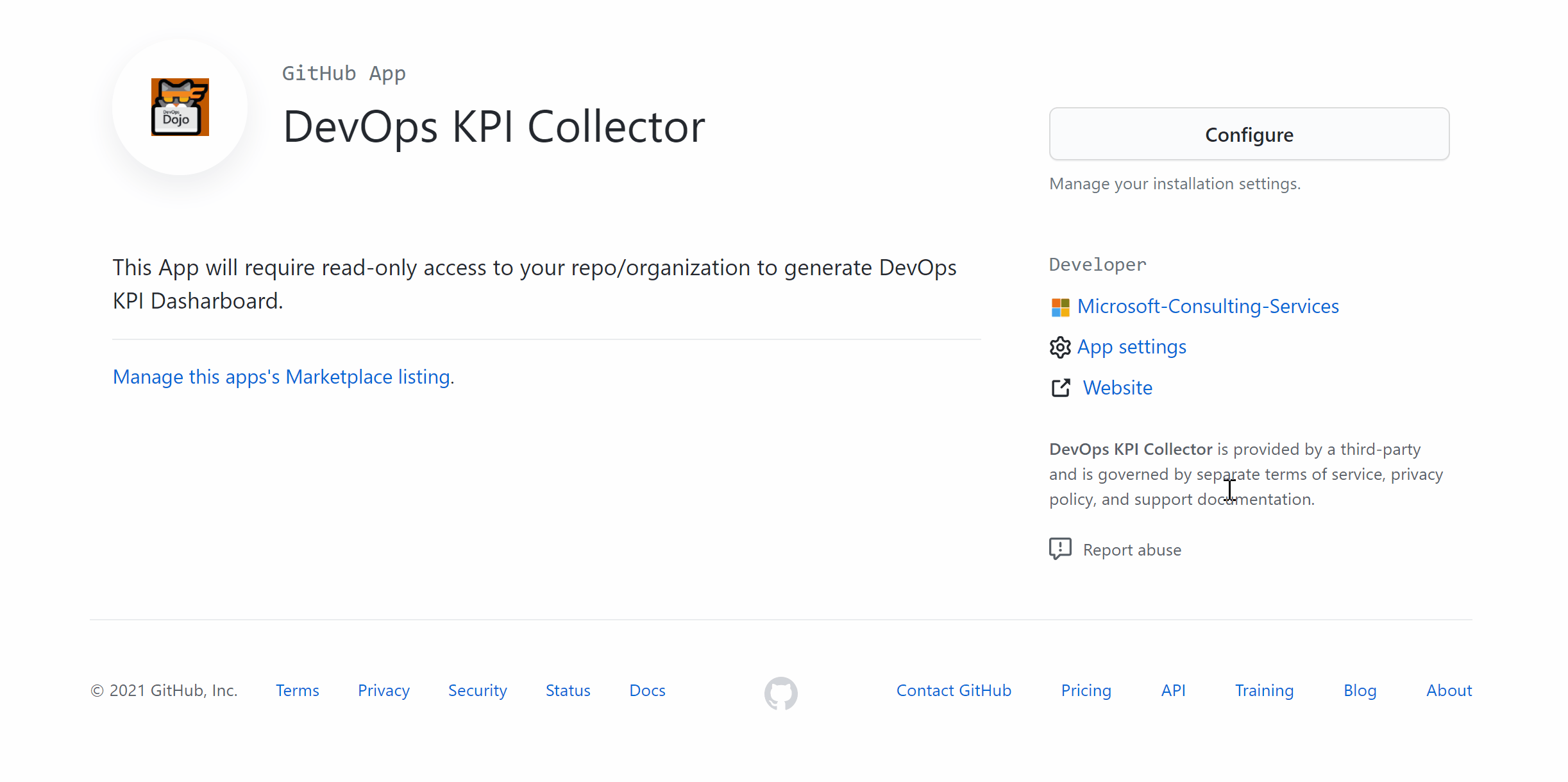 Module 1: Install GitHub App devops-kpi-collector to retrieve data ...