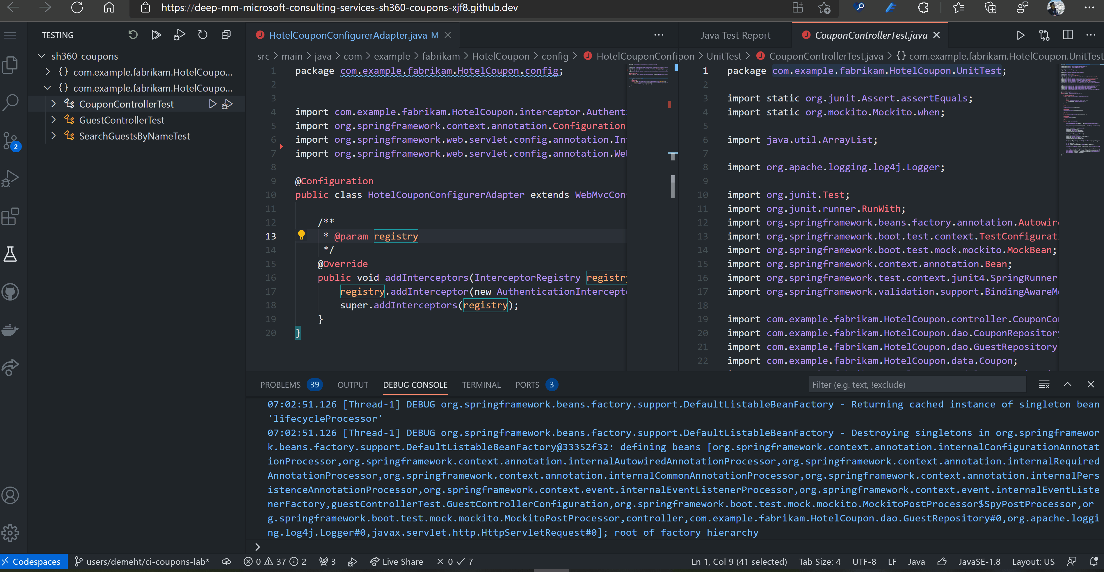 Module 1: Build, Test and Run application with GitHub Codespaces ...