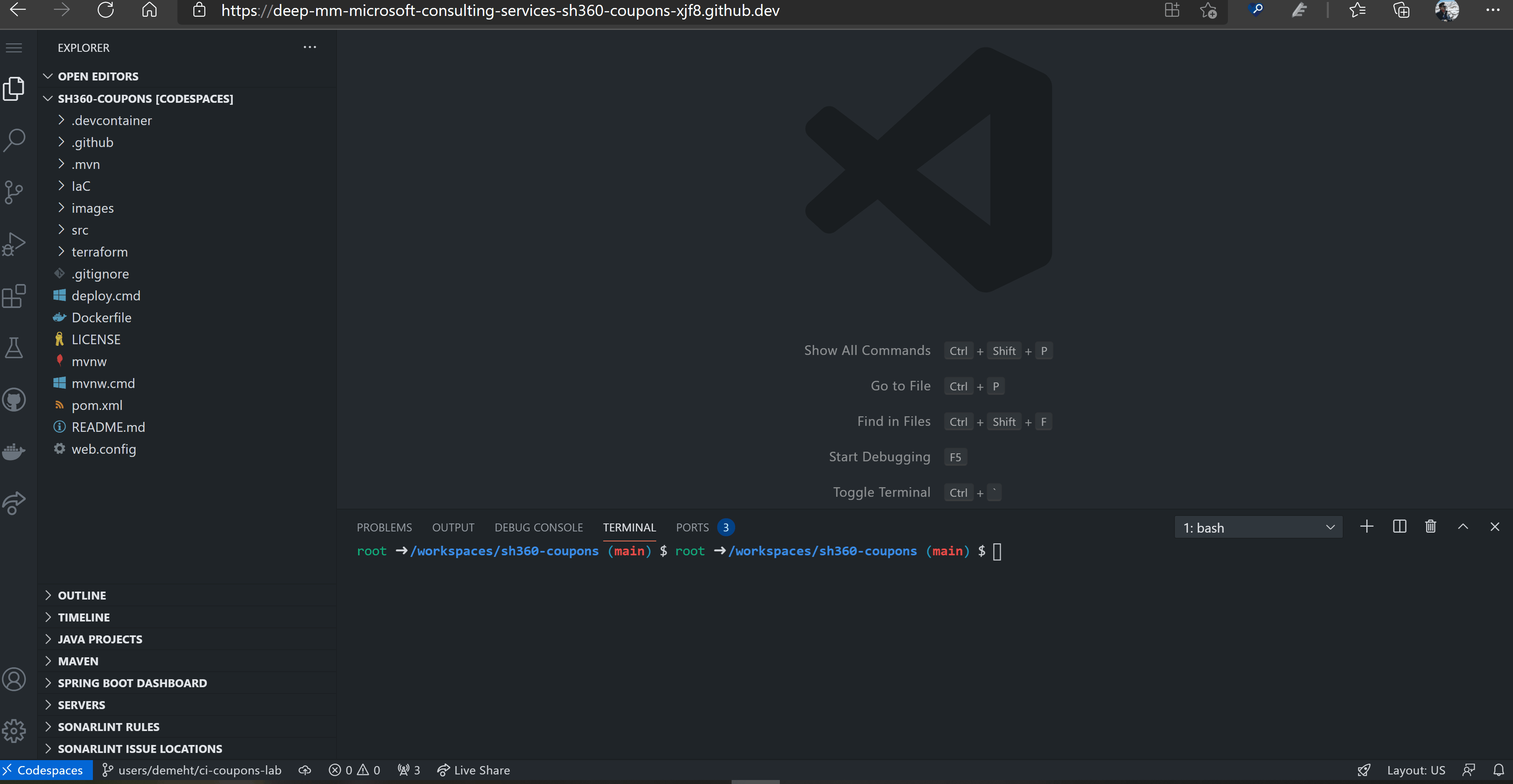 Module 1: Build, Test and Run application with GitHub Codespaces ...